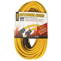 [EC500835] EC500835 100' 12/3 SJTW Yellow Outdoor Extension Cord