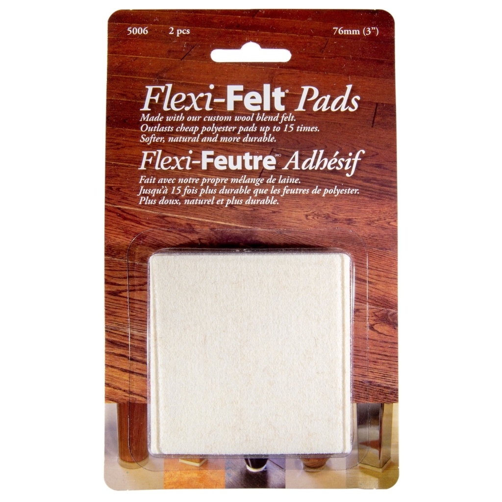 [MF100200] 3" Square Beig Flexi-Felt Pad