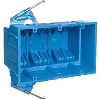 [10240125] Carlon 53 cu in Rectangle Thermoplastic 3 gang Outlet Box Blue