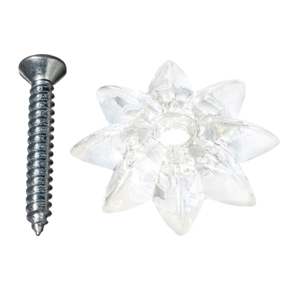 1" Clear Rosette w/Screws