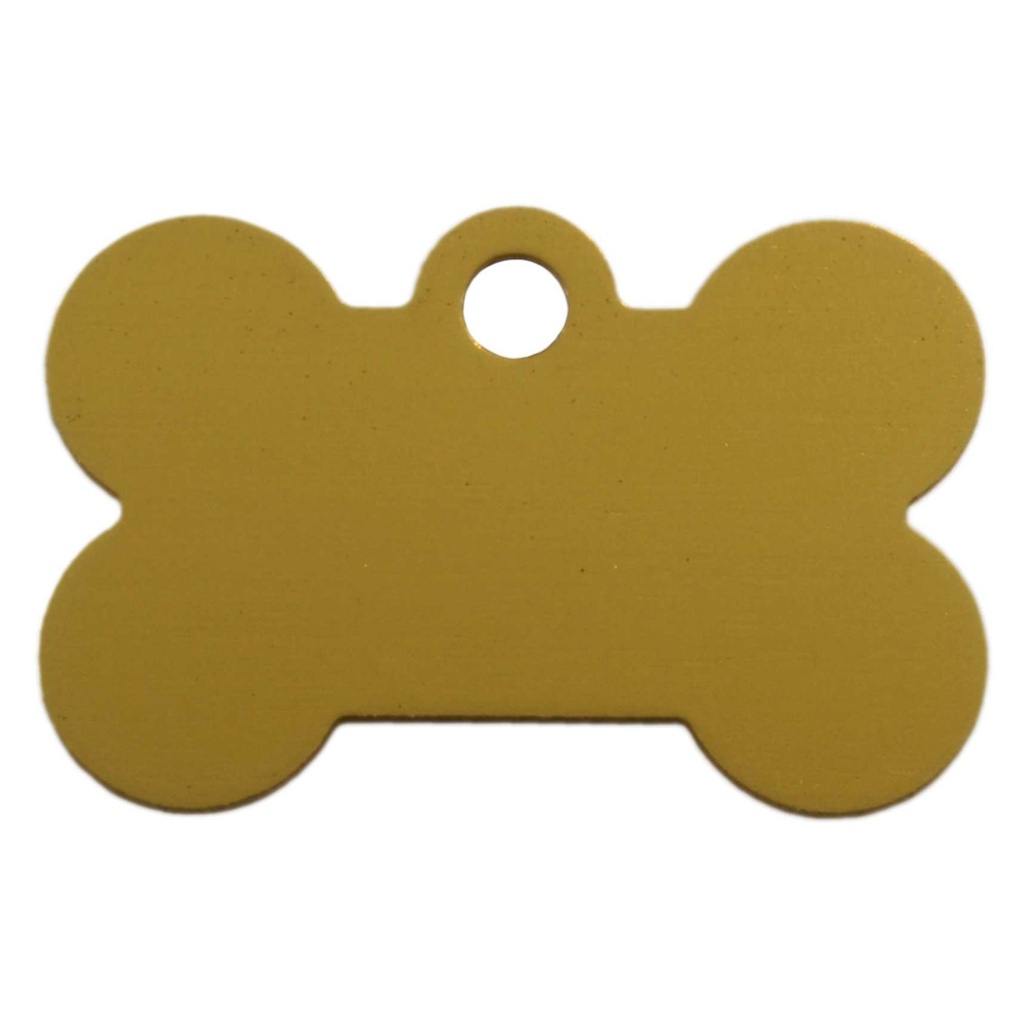 [MF308907] Small Bone Pet Tag Gold