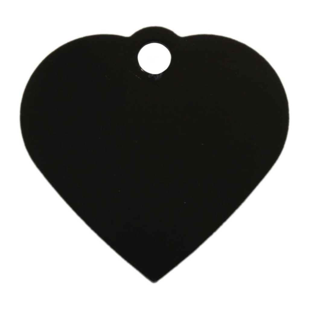 [MF308933] Small Heart Pet Tag Black