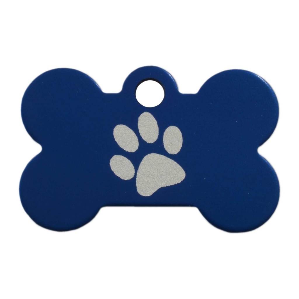 [MF308945] Small Bone Paw Pet Tag Blue