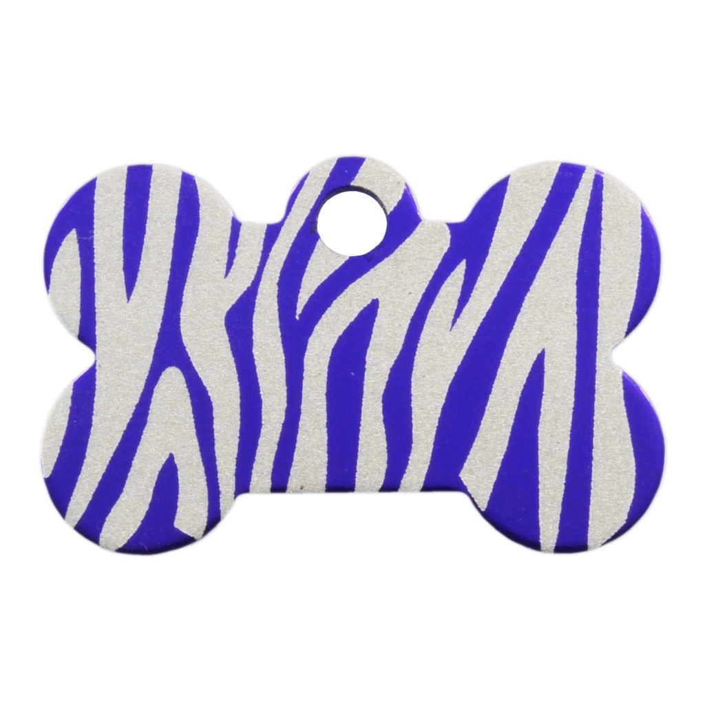 [MF308948] Sm Bone Zebra Pet Tag Purple