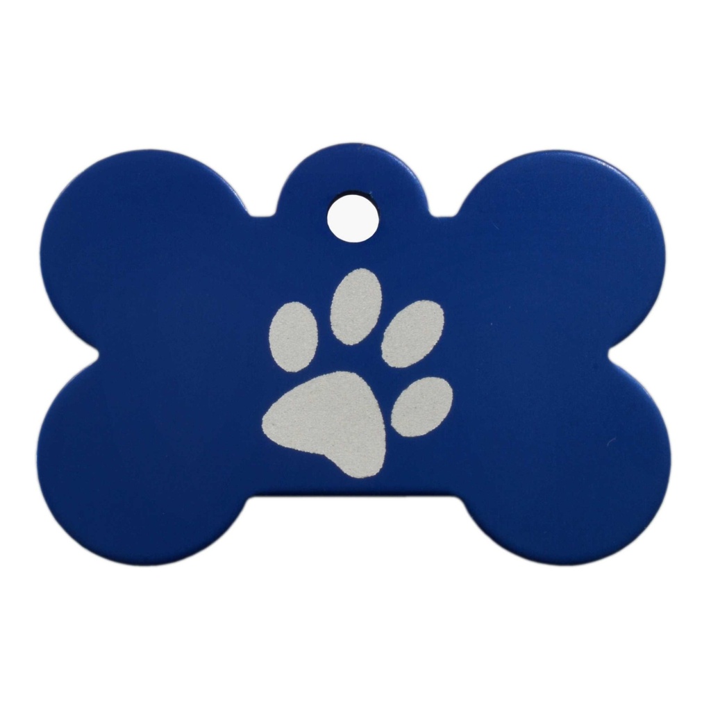 Lg Bone 1 Paw Pet Tag Blue