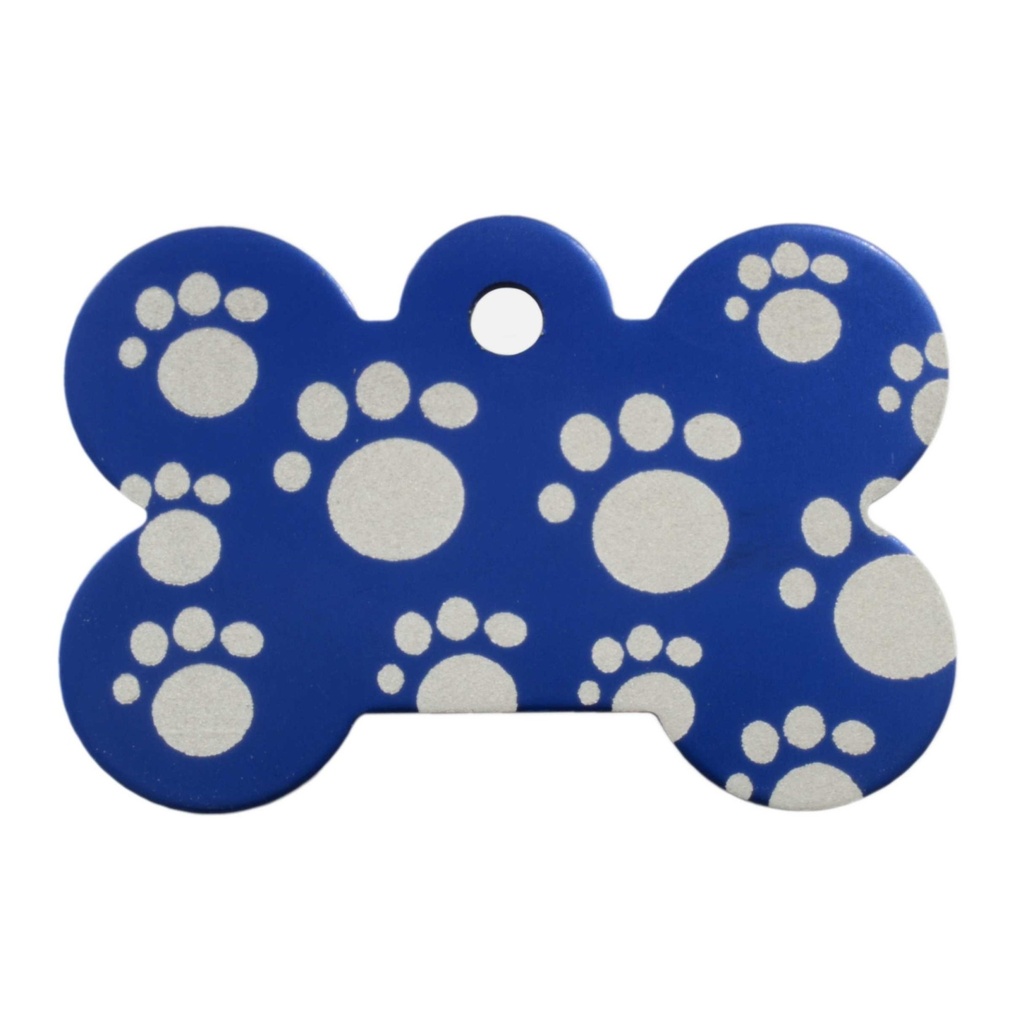 Lg Bone M Paws Pet Tag Blue
