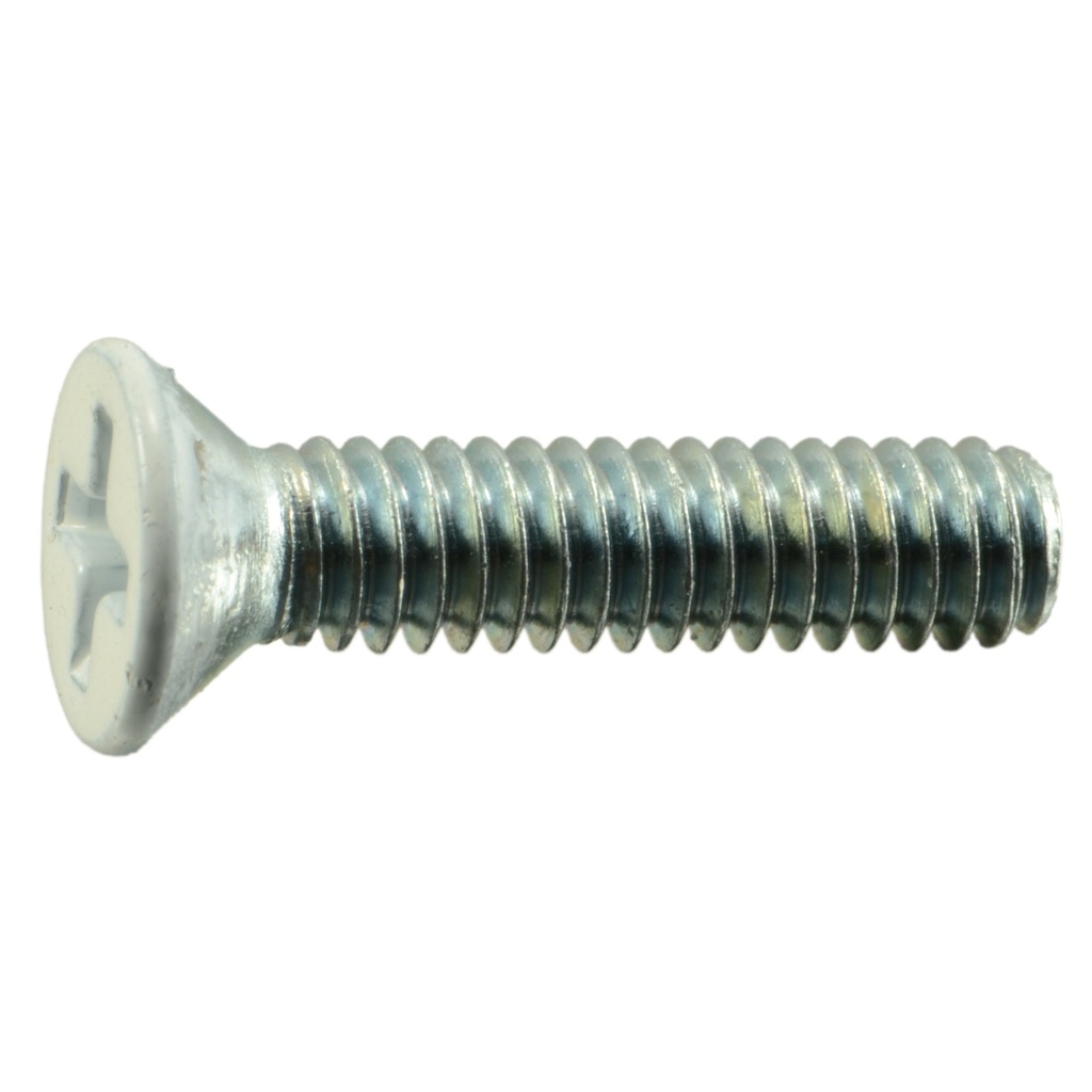 8-32 x 3/4 Ph Flat MS White