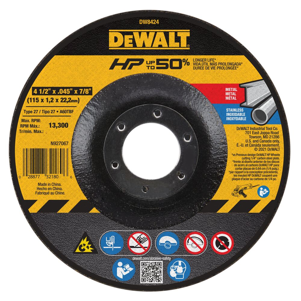 [DW8424] 4-1/2"X.045"X7/8" THIN CUTTING WHEEL DCW