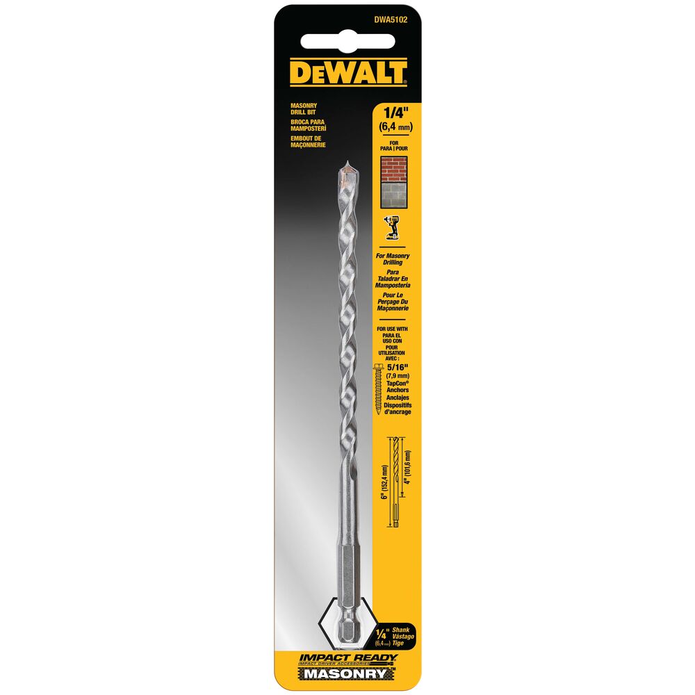 [DWA5102] 1/4X4X6IN IMPACT RDY MASONRY BIT