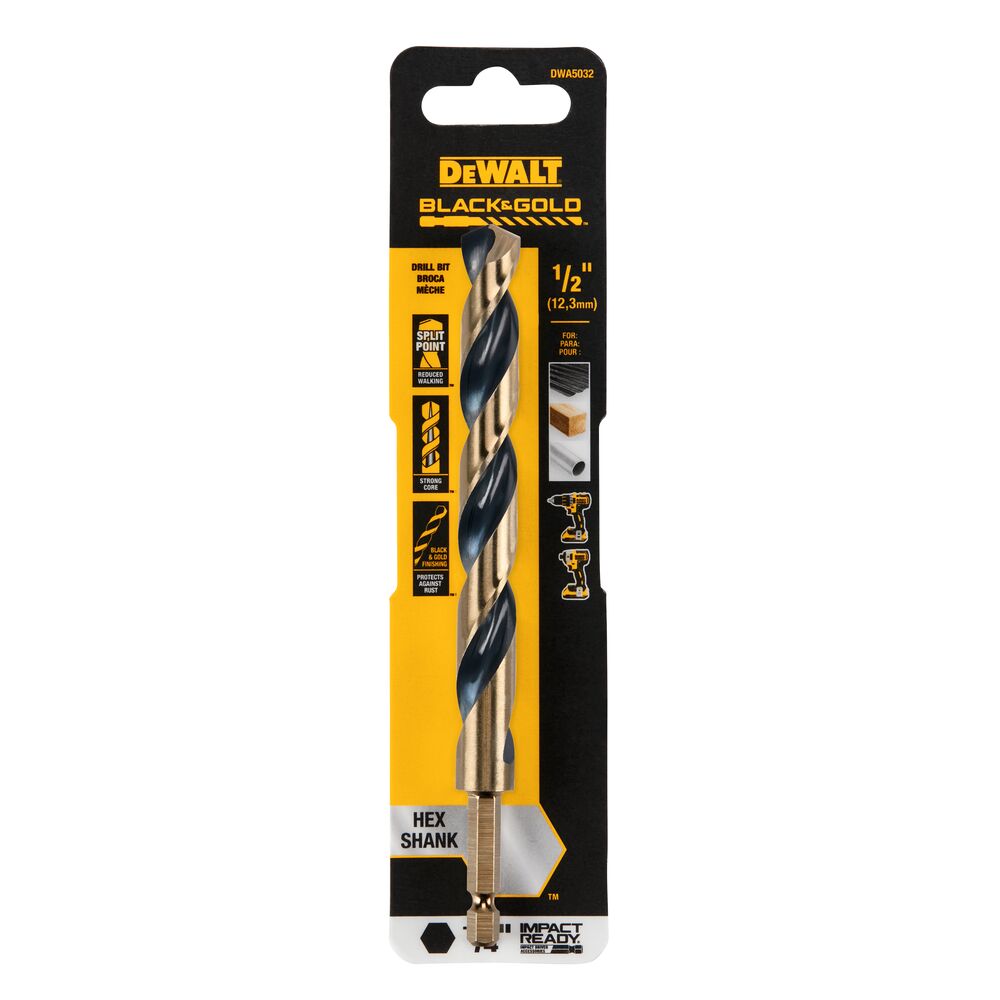 [DWA5032] 1/2IN BLACK AND GOLD IR DRILL BIT