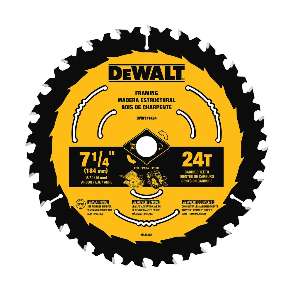 DWA171424B10 7 1/4 24T 10/BX Dewalt/Black & Decker
