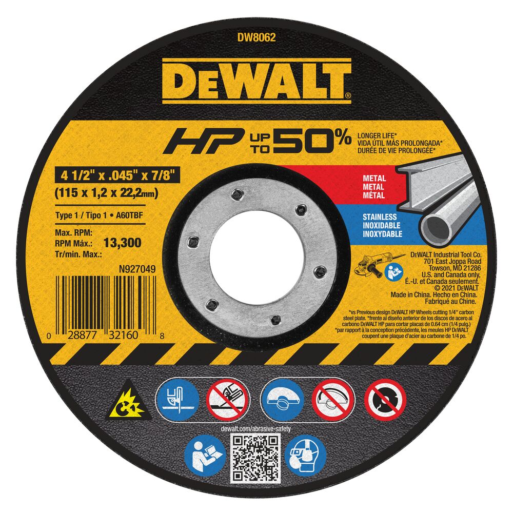 [DW8062] 4-1/2" High-Performance Cutting Wheel