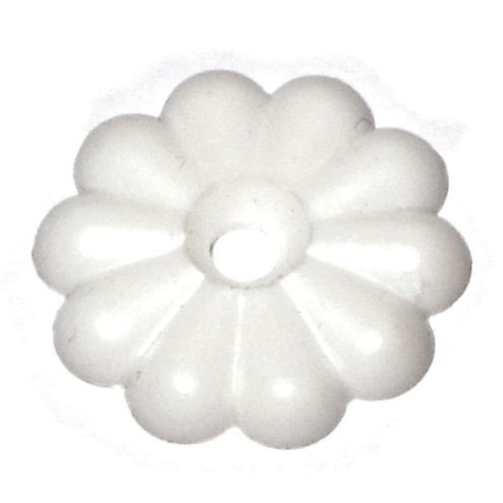 1" Plastic Rosette Cap Wht