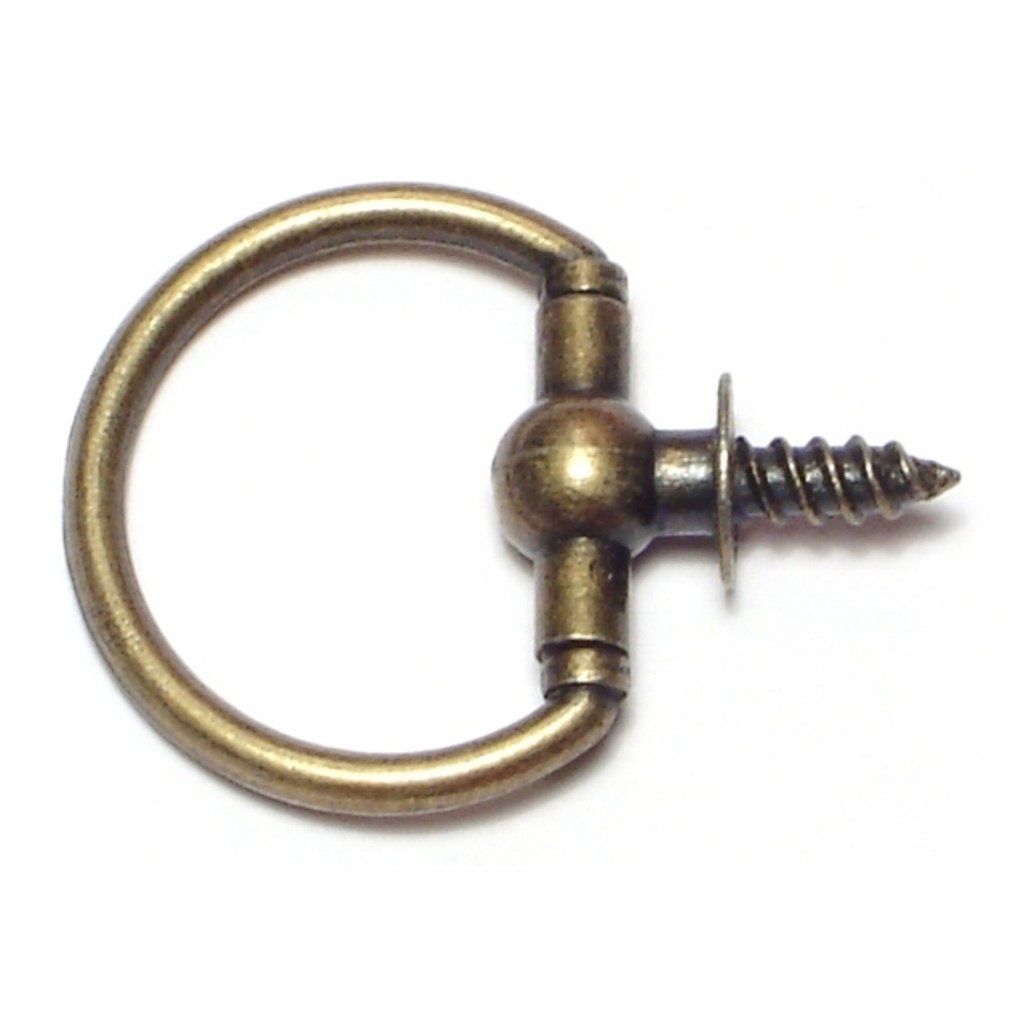 1" Ant Brass Round Ring Hang