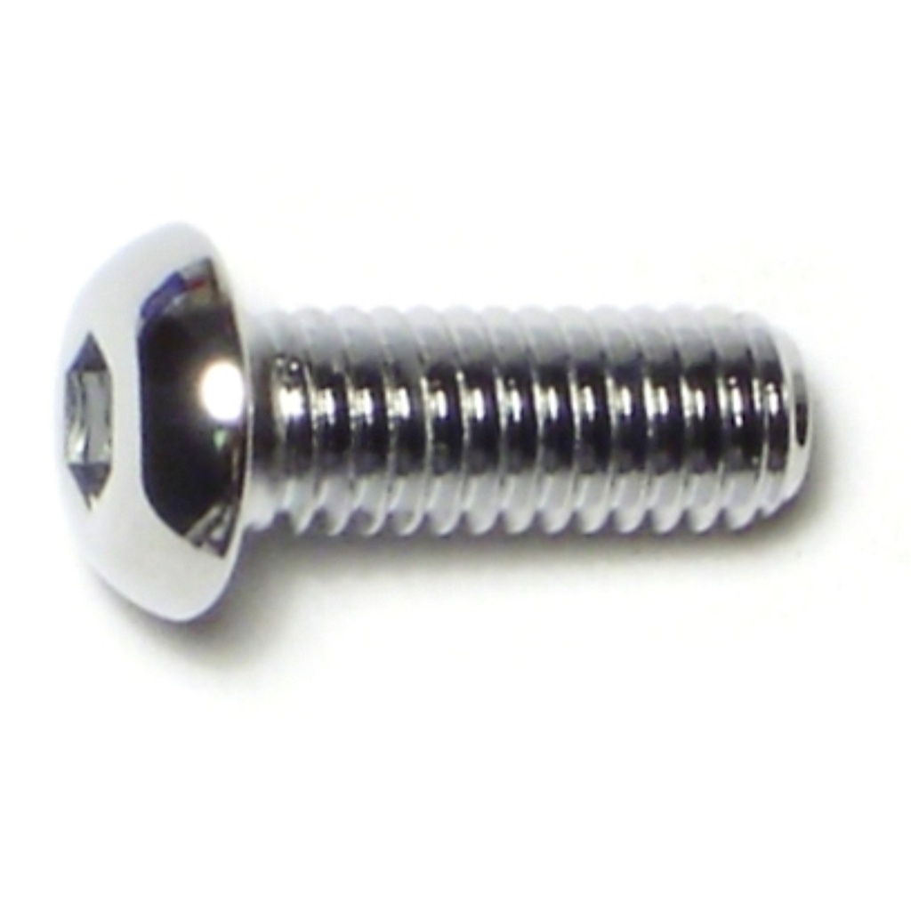 6mm-1.00 x 16m Button Sckt Chrm