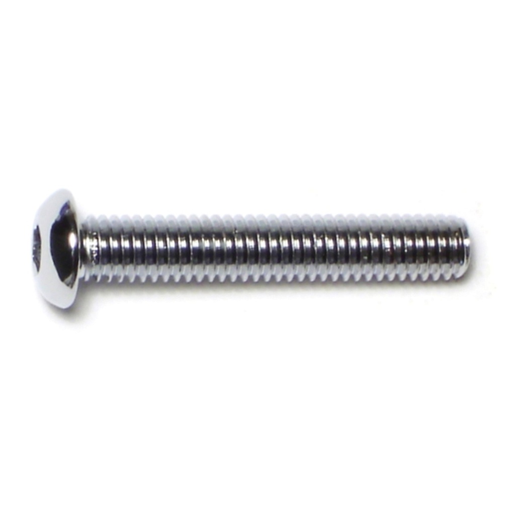 6mm-1.00 x 35m Button Sckt Chrm