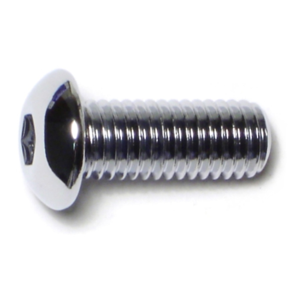 10mm-1.5 x 25m Button Sckt Chrm