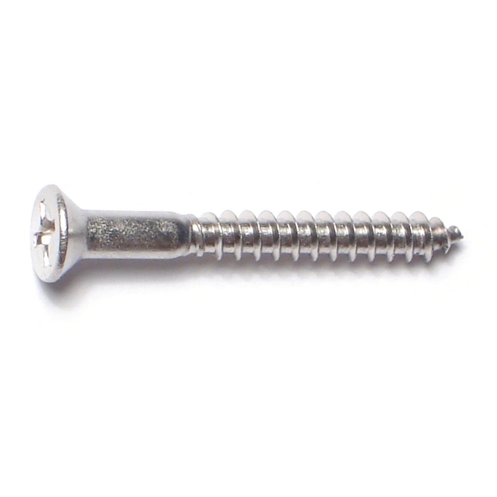 6 x 1-1/4 Ph Fl Wood Sc SS