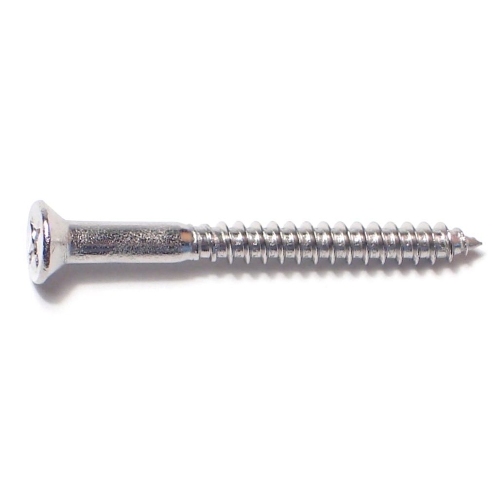 6 x 1-1/2 Ph Fl Wood Sc SS