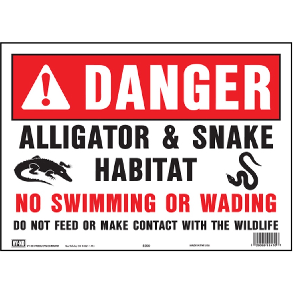 [MFA00410] 10 x 14 DANGER REPTILE SIGN