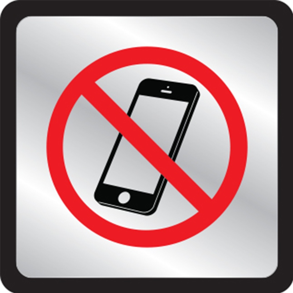 [MFA00496] NO CELL PHONES SYMBOL PLAQUE