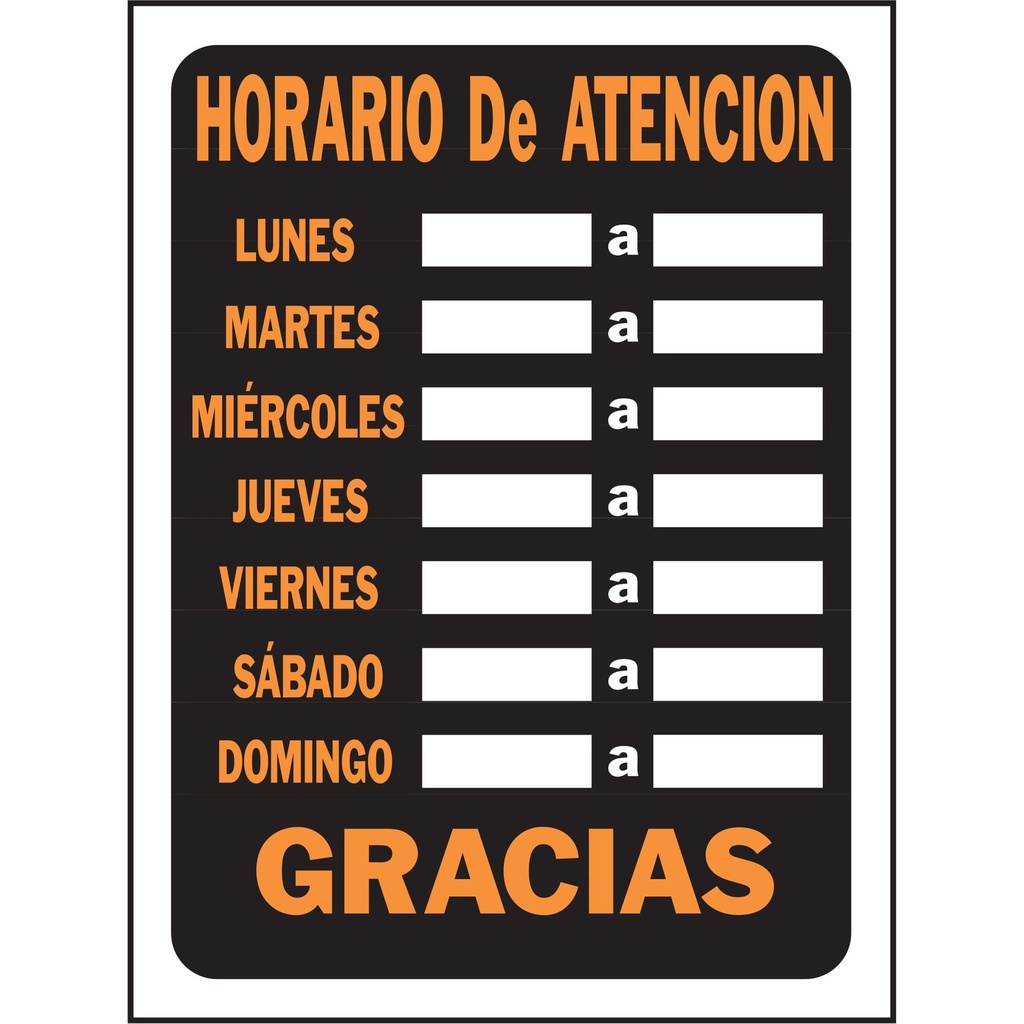 [MFA01121] HORARIO DE ATENCION
