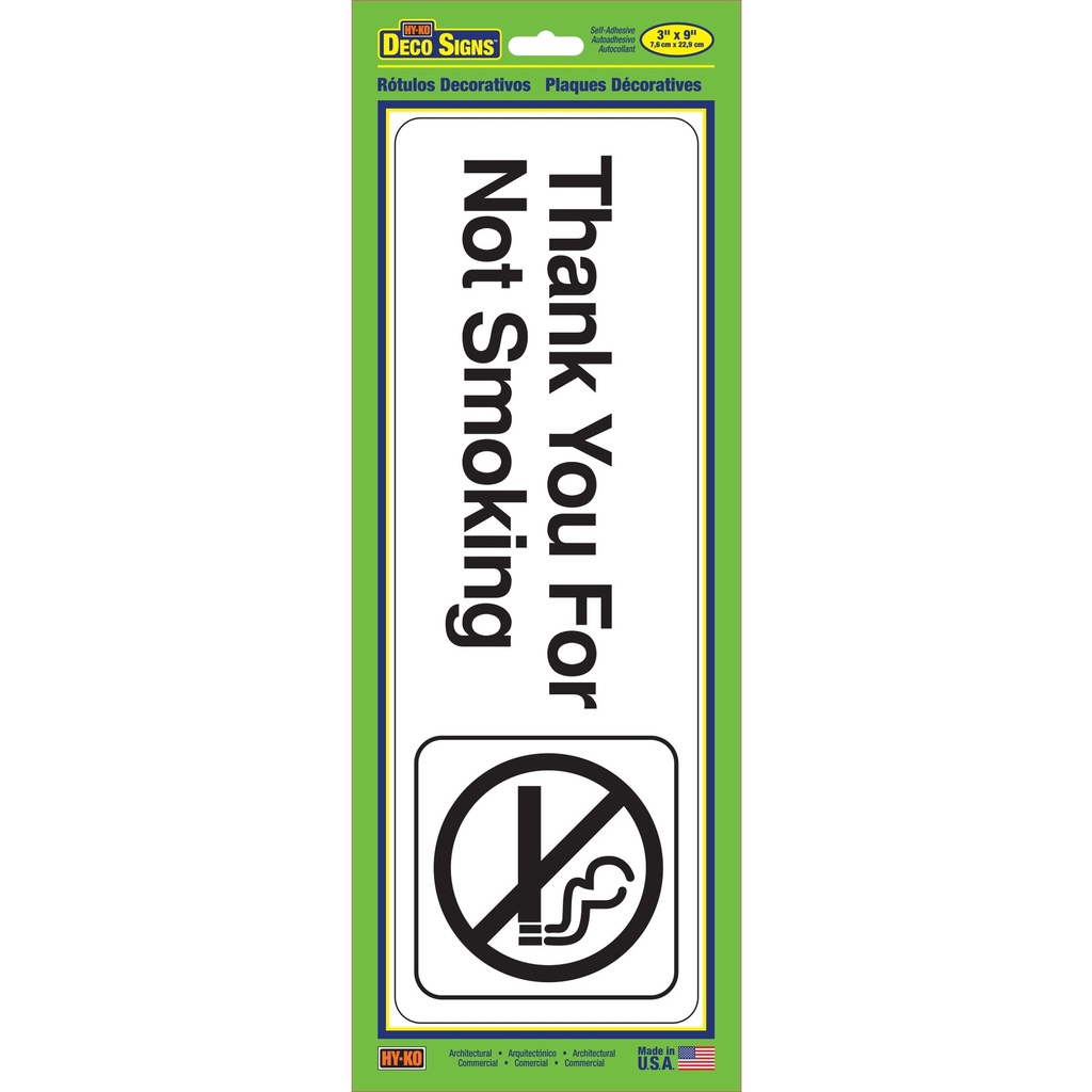 THANK YOU FOR NOT SMOKING