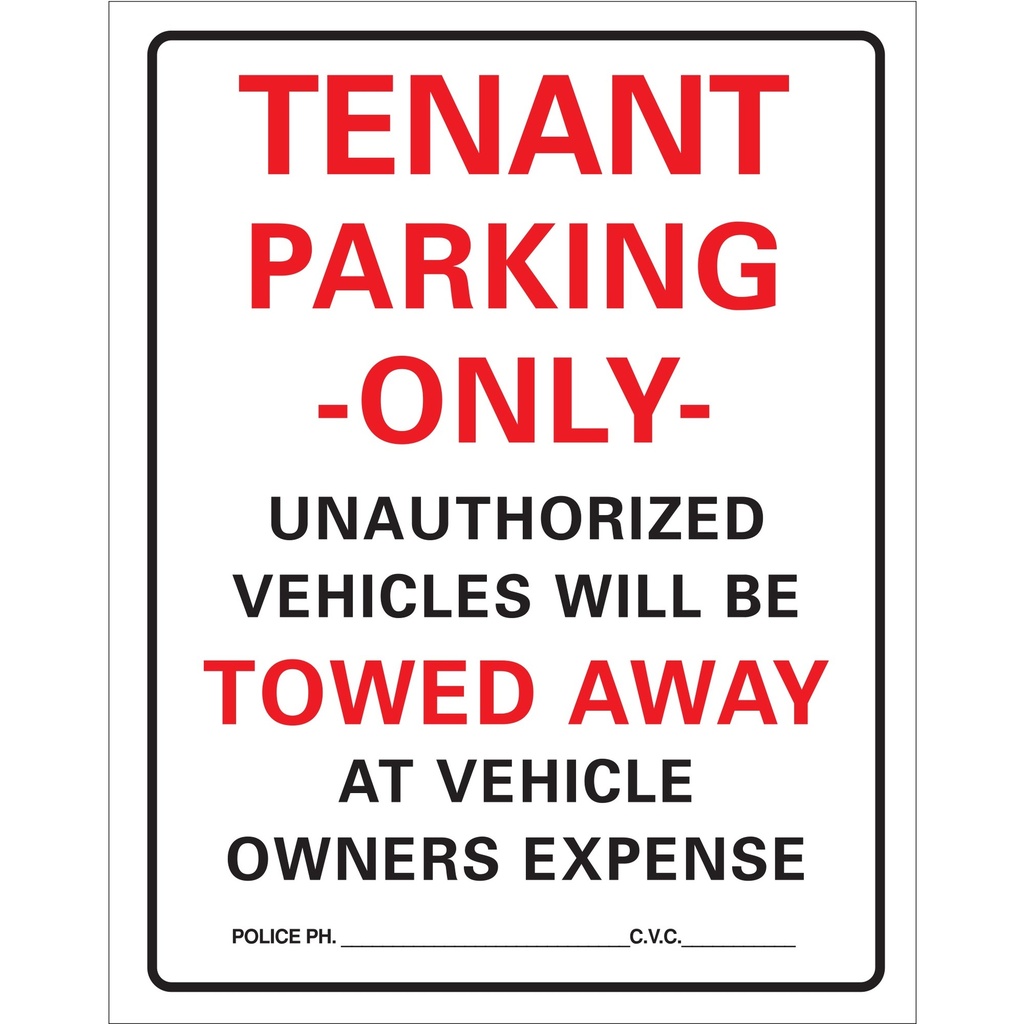 [MFA02082] TENANT PARKING ONLY