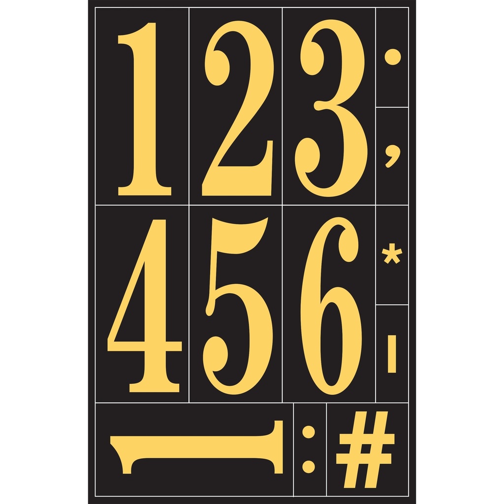 3IN BLACK/GOLD NBRS
