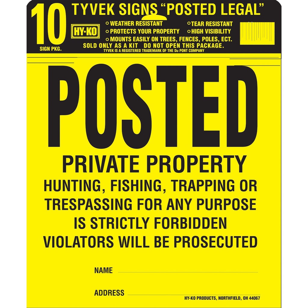 [MFA03161] 10 PC TYVEK SIGN KIT