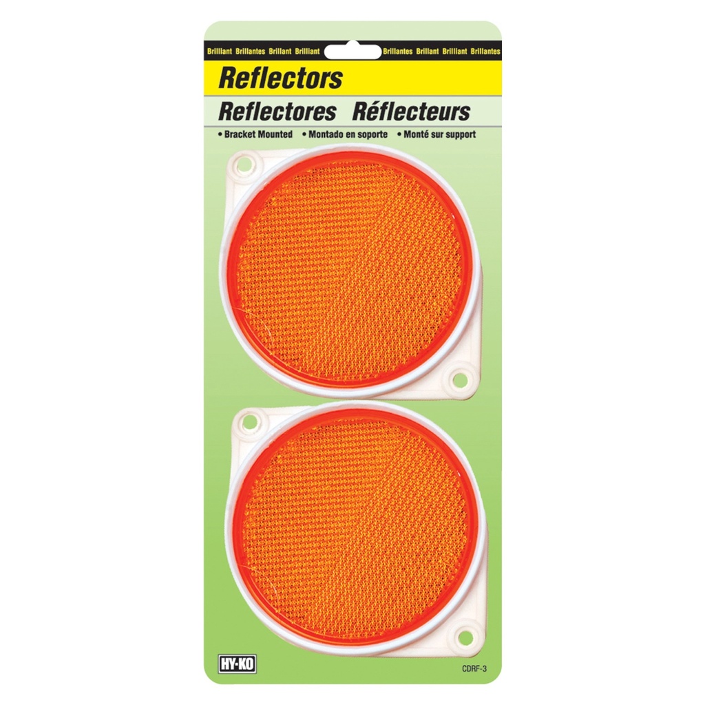 [MFA10621] 3.25IN CARDED AMBER REFLECTOR
