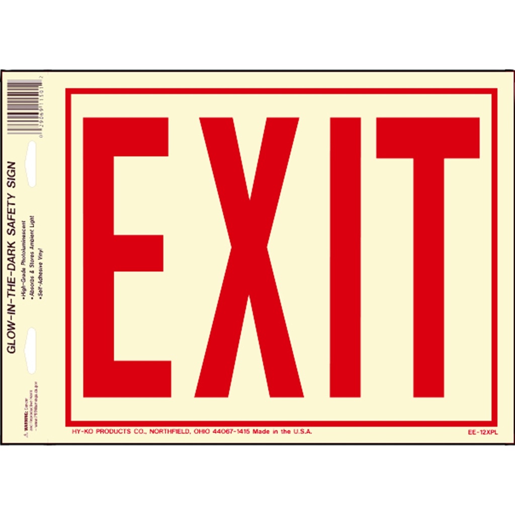 [MFA11501] EXIT (6IN LTRS) HG PHOTOLUMIN