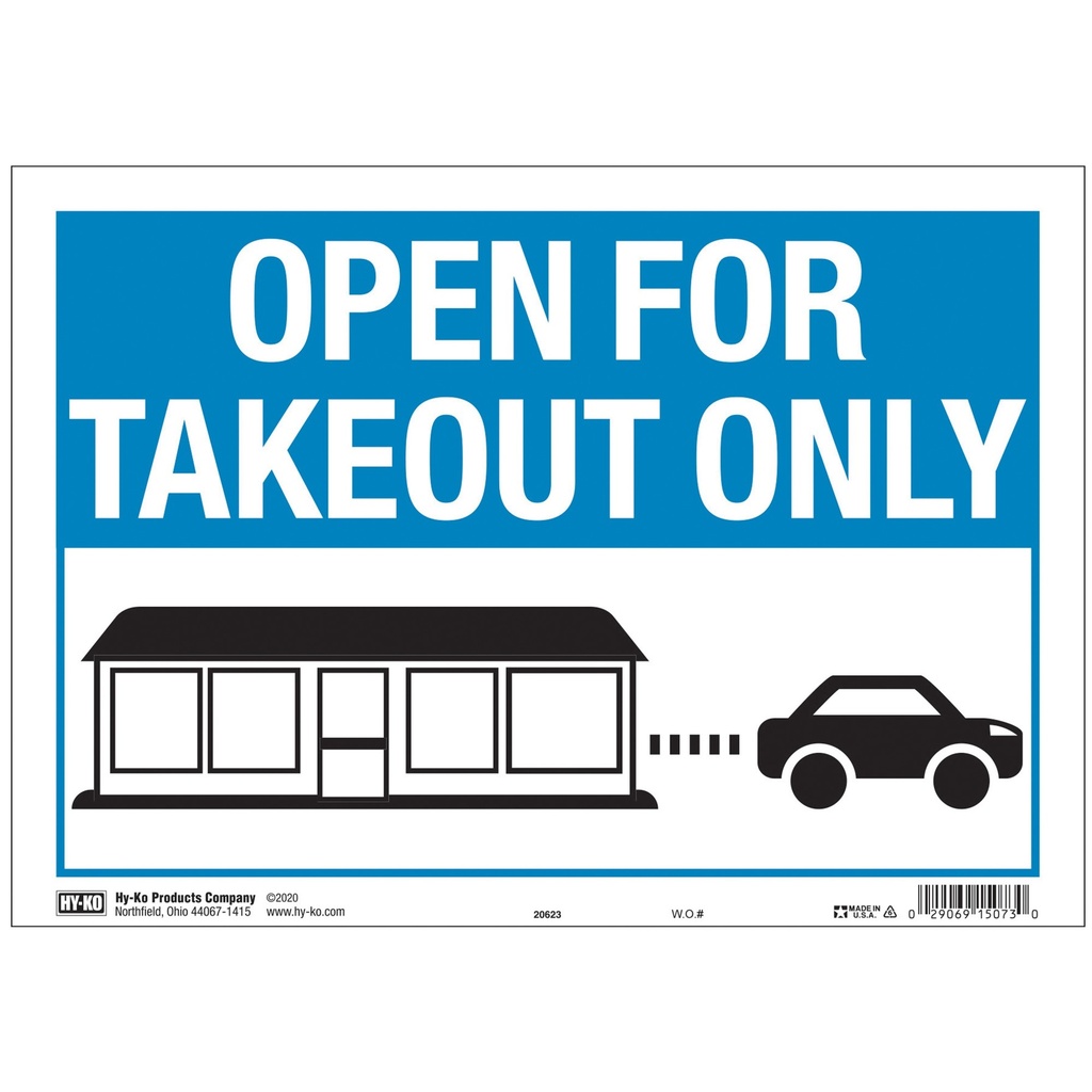 [MFA15073] TAKEOUT ONLY 12 X 8.5