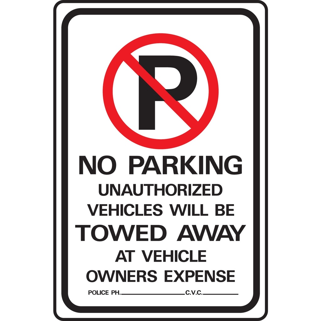 [MFA20054] NO PARKING UNAUTH VHCLS TOWED