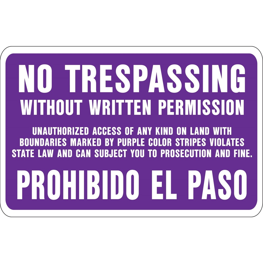 [MFA20179] NO TRESPASS W/O WRIT PERM-PRPL