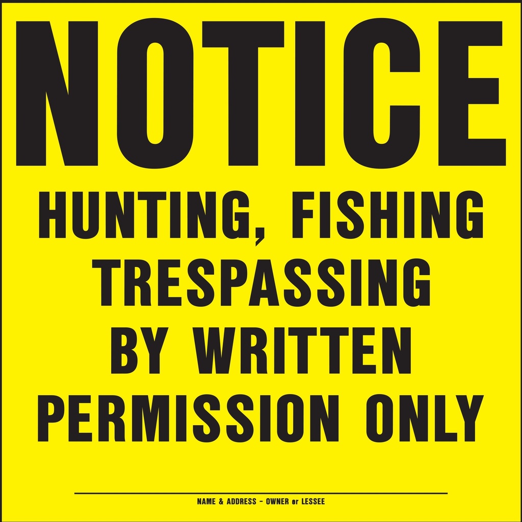 [MFA20203] NOTICE HUNTING- FISHING