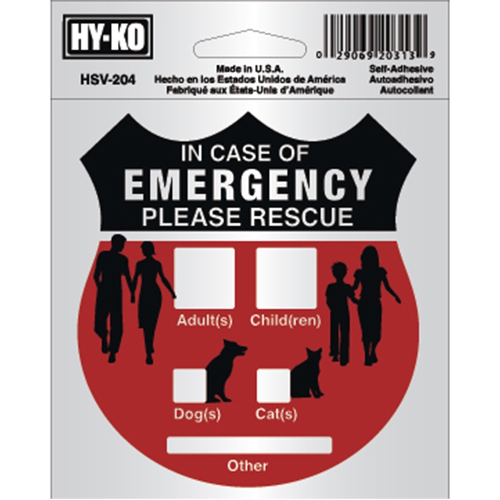 4X4IN SELF ADH EMERGNCY RESCUE