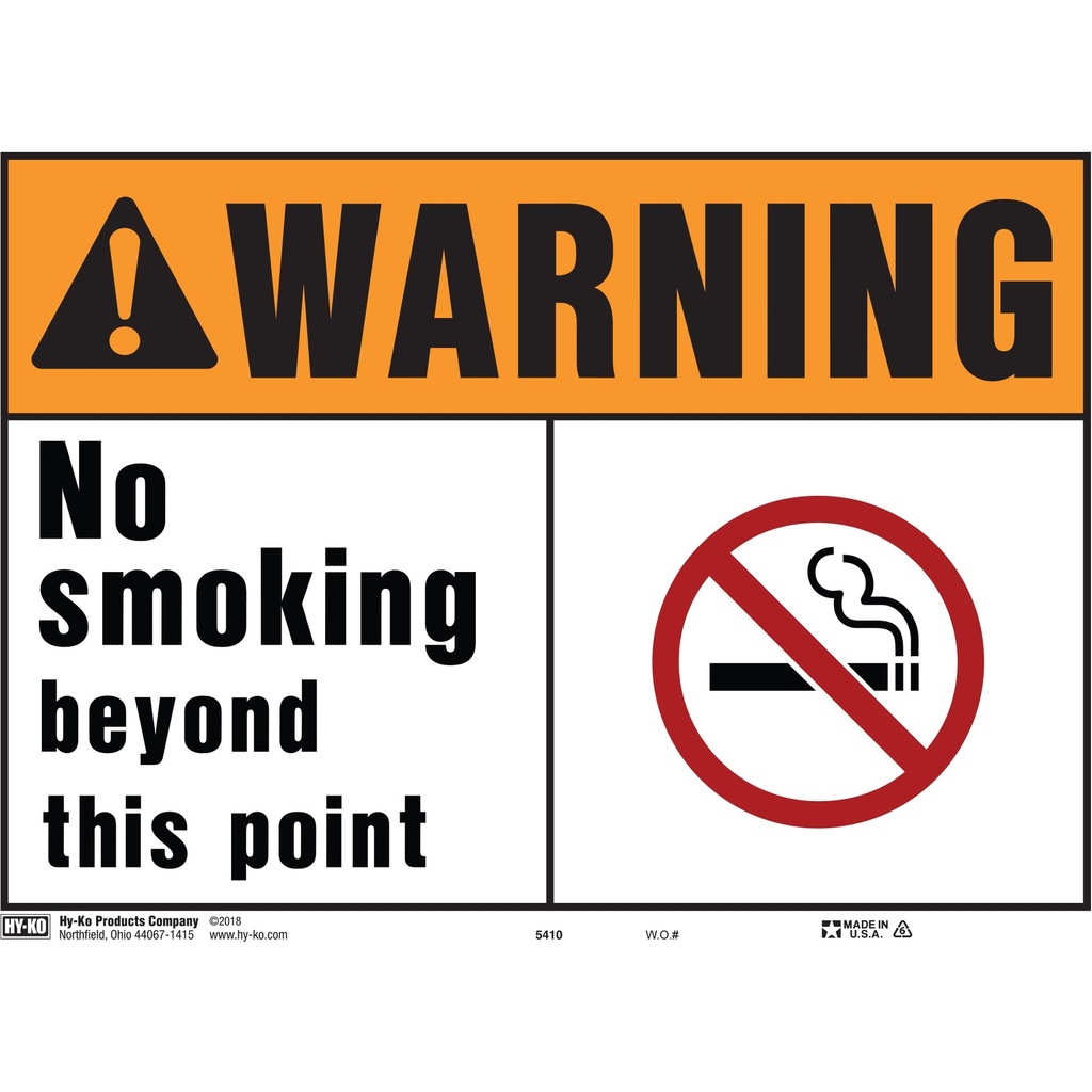 [MFA20368] WARNING NO SMOKING