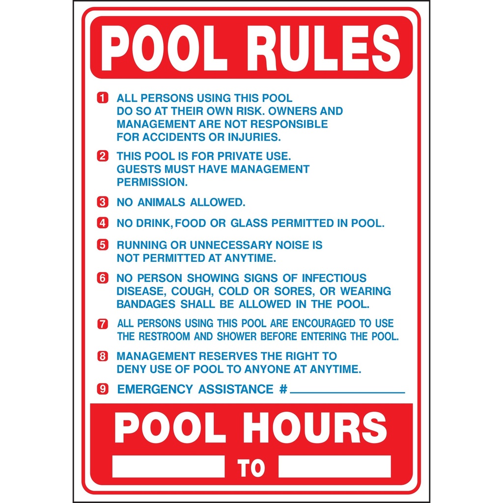 POOL RULES (CALIFORNIA)
