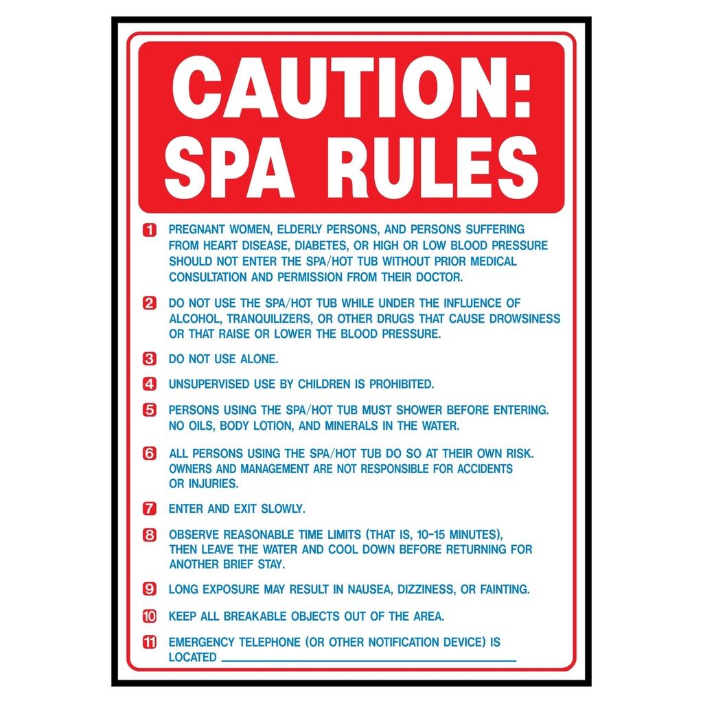 CAUTION SPA RULES