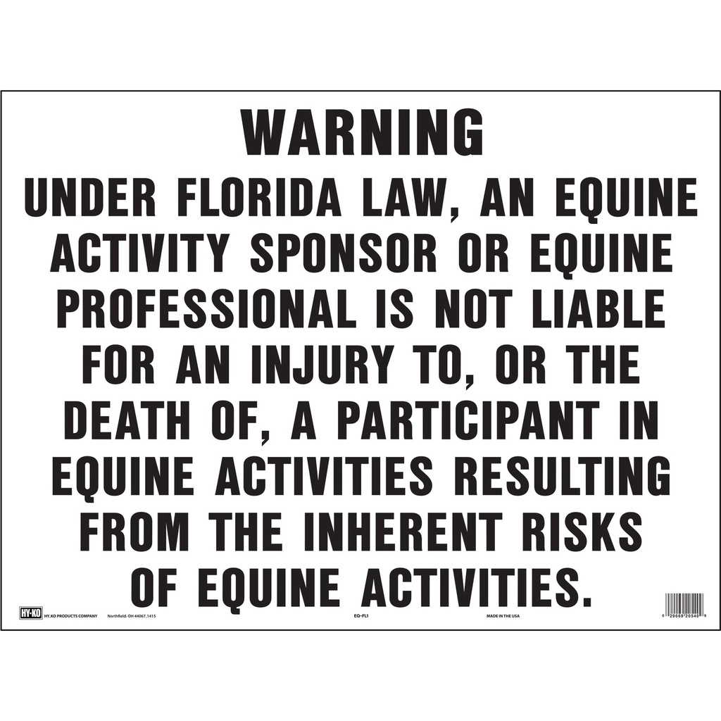 [MFA20540] EQUINE FLORIDA SIGN