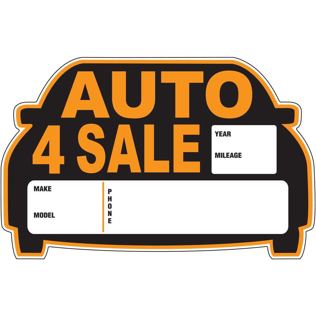 [MFA22250] AUTO FOR SALE DIE CUT SIGN