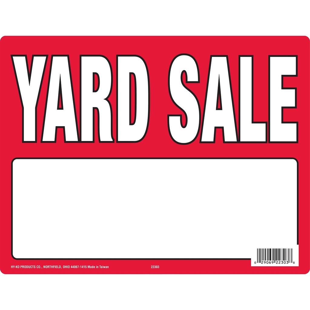 YARD SALE SIGN WITH STAKE