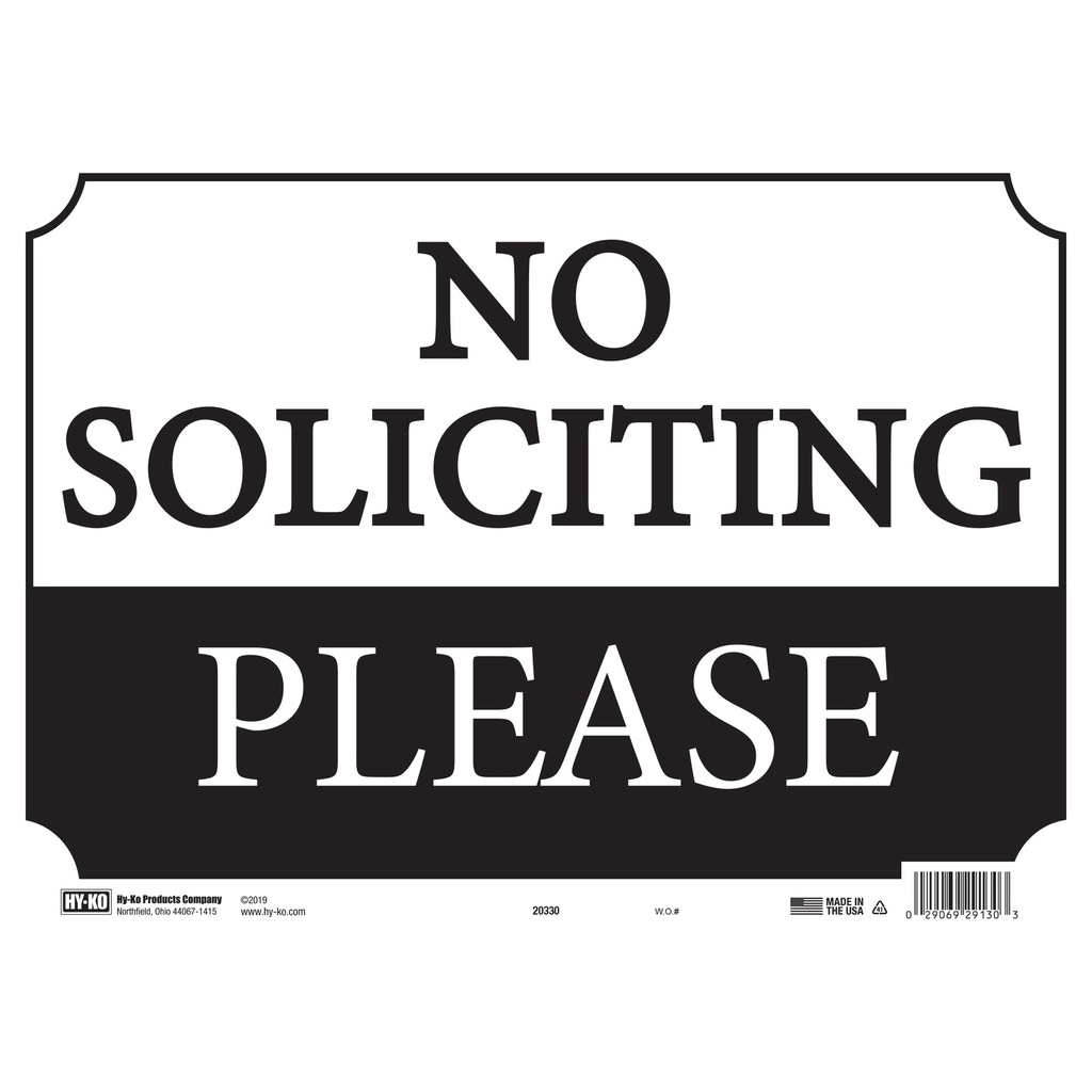 NO SOLICITING
