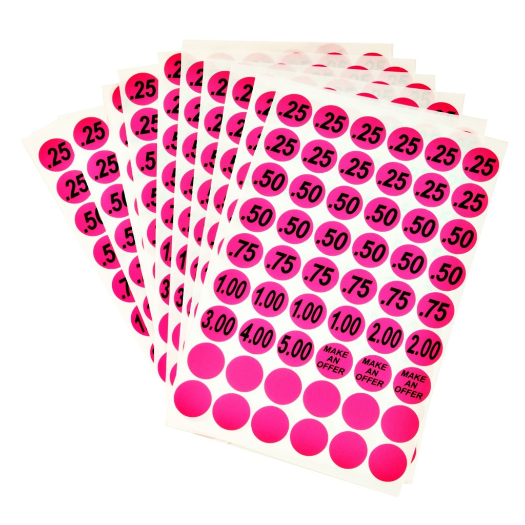 [MFA30102] 3/4IN PINK PRICE LABELS