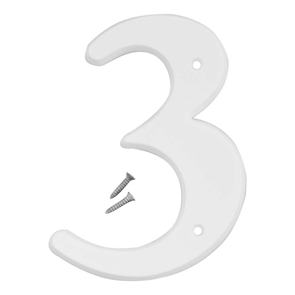 6IN WHITE PLASTIC NBR 3