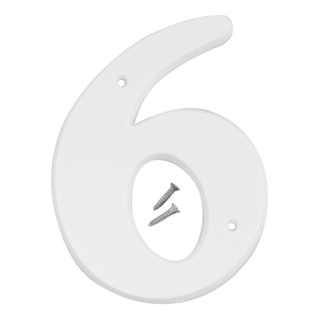 6IN WHITE PLASTIC NBR 6