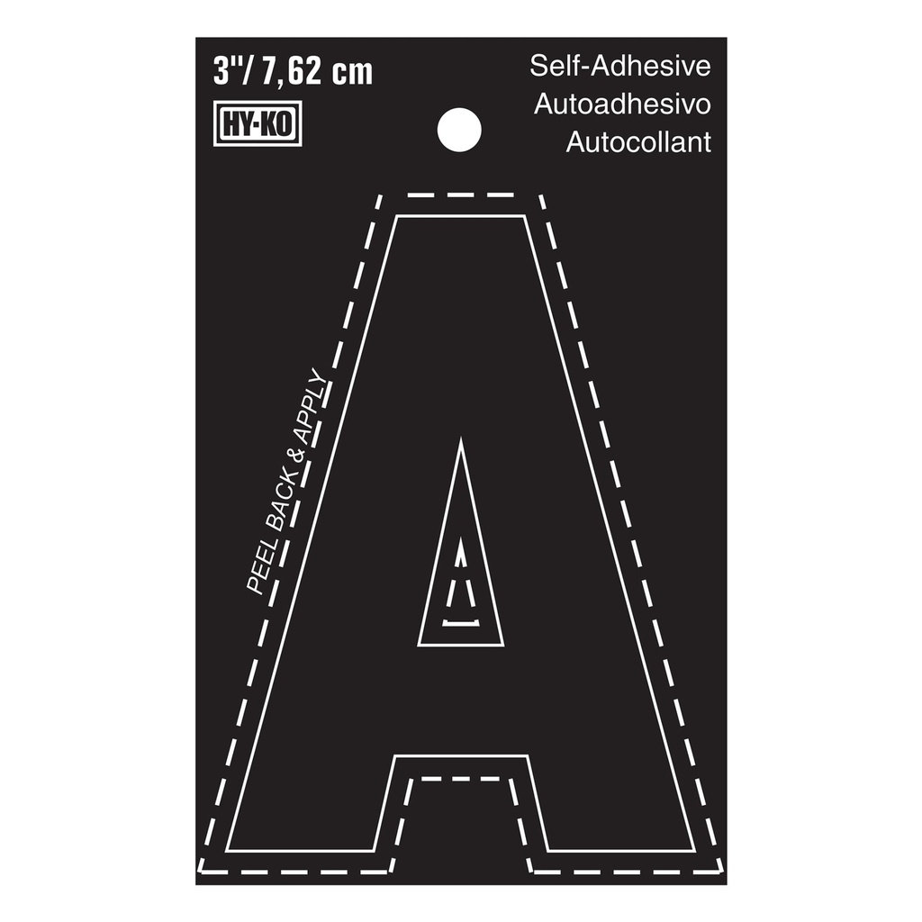 3IN BLACK VINYL LTR A