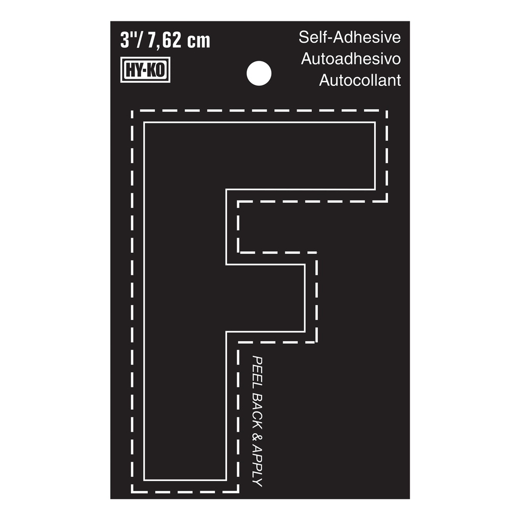 3IN BLACK VINYL LTR F