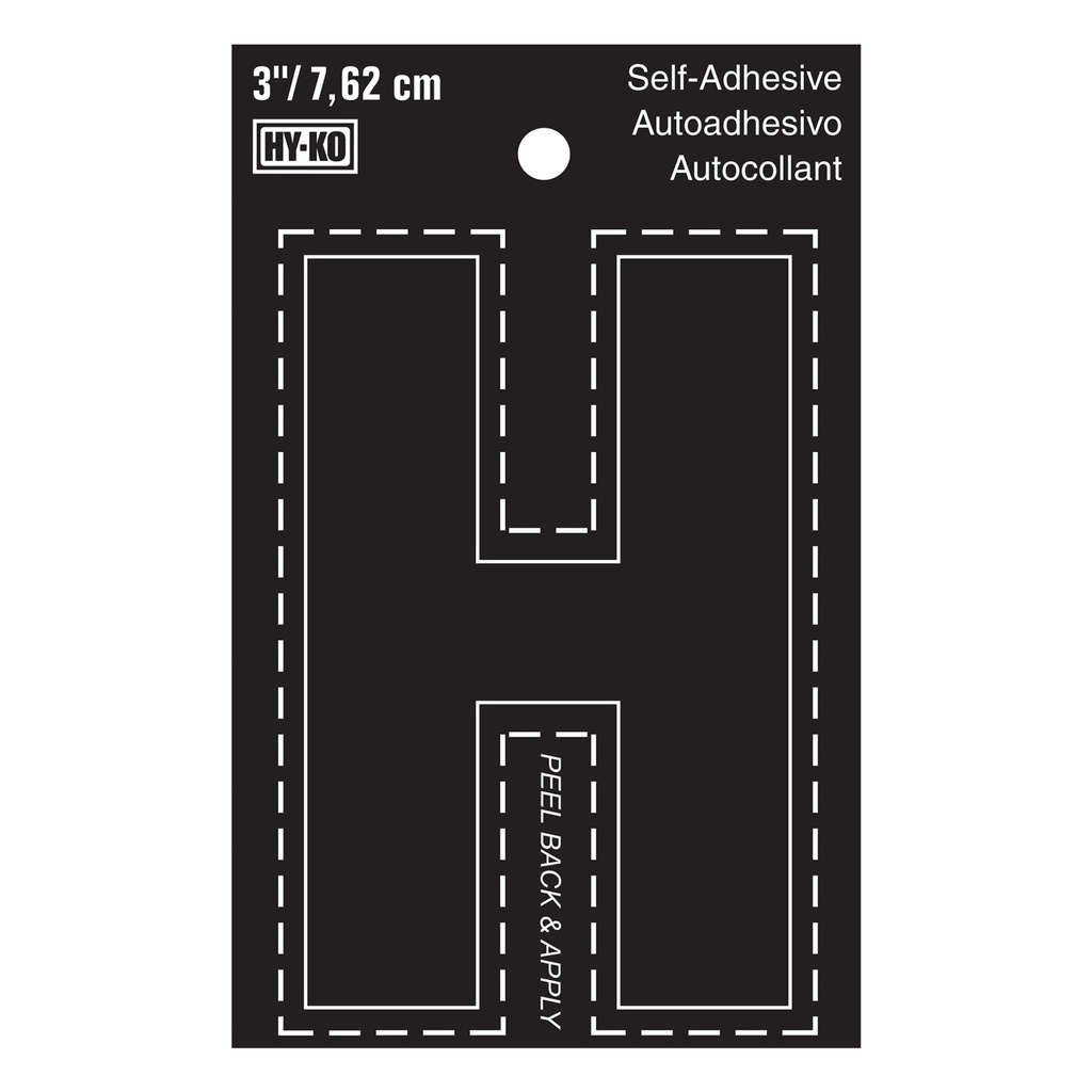 [MFA30418] 3IN BLACK VINYL LTR H
